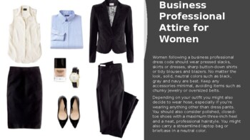 Which is the ideal attire for ladies for an office presentation