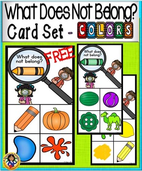Preview of What Doesn’t Belong Card Set ~ COLORS {FREE}