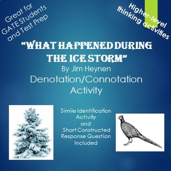 Preview of What Happened During the Ice Storm By Jim Heynen Denotation/Connotation Activity