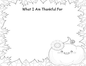 Preview of What I Am Grateful For Coloring Page