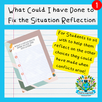 Preview of What I Could Have Done to Fix the Situation - Classroom Management Worksheet