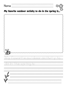 What I Did Over Spring Break Writing prompt Template Kindergarten - 2nd ...