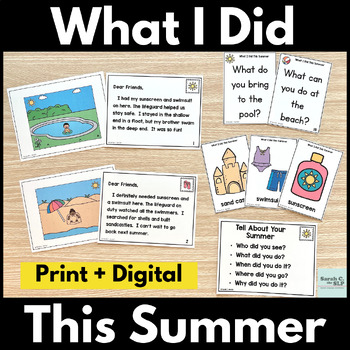 Preview of What I Did This Summer Inferencing & WH Questions Activity for Back to School