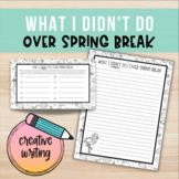 What I Didn't Do Over Spring Break - Creative Writing Proj
