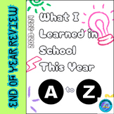 What I Learned This Year Review Activity: A to Z