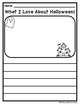 What I Love About Halloween! Activity sheets by Coffee Lessons and Learning