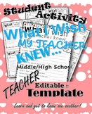 What I WISH ...My Teacher Knew!