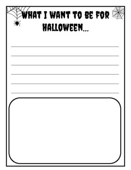 Preview of What I Want to be for Halloween Writing Activity Halloween Writing Prompt