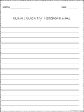 What I Wish My Teacher Knew writing prompt