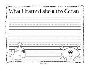 What I learned about the Ocean Habitat Writing by Miss Van | TPT