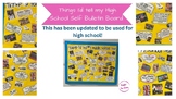 What I wish I knew in high school bulletin board