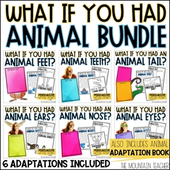 Preview of What If You Had Animal Feet Animal Adaptation Project and Writing BUNDLE