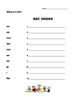 Preview of What Is A Pal? ABC Order - Journeys Grade 1