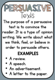 What Is A Persuasive Text? Poster - Earth Tones Classroom Decor