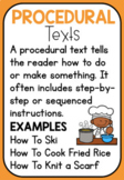 What Is A Procedural Text? Poster - Classroom Decor