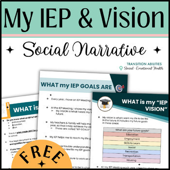 Preview of What Is An IEP, Vision & Goals | SOCIAL NARRATIVE for SPED Students | FREE