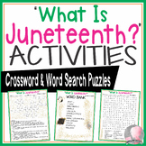 What Is Juneteenth? Activities Book Crossword Puzzle Word Search