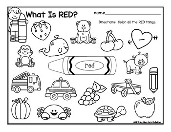 things that are red worksheet