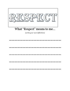 What Is Respect? by Sarah Pullen | TPT