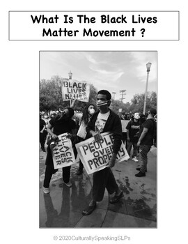 Preview of What Is The Black Lives Matter Movement ? Social Story FREEBIE