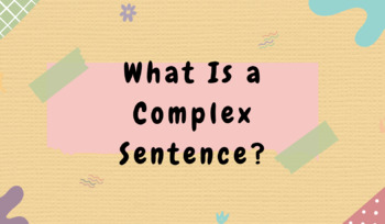 Preview of What Is a Complex Sentence PDF