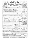 What Is the Standard Algorithm? | Addition Coloring & Math Guide Worksheet