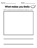 What Makes You Smile Fun Worksheet-National Smile Day!
