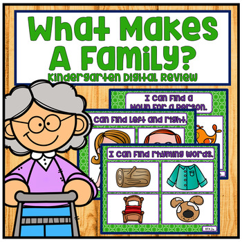 Preview of What Makes a Family? Kindergarten NO PREP RTI Digital Review