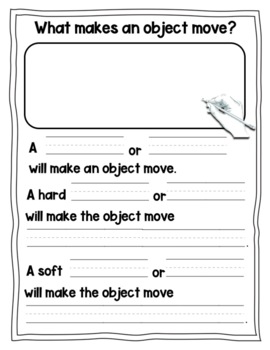 Preview of What Makes an Object Move? (Force and Motion) (Assessment w/ Sentence Stems)