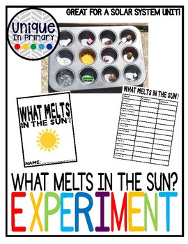 Preview of What Melts in the Sun? Science Experiment w/ scientific method