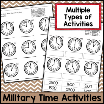 Military Time Activities by Katie Stokes | Teachers Pay Teachers