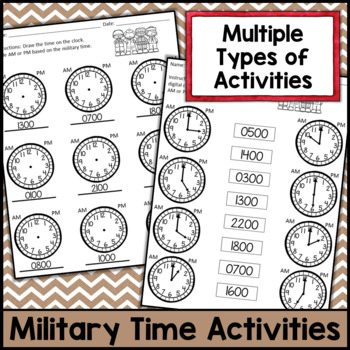 Military Time Activities | Distance Learning by Katie Stokes | TpT