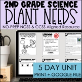 What Plants Need | 2nd Grade Science NGSS | Print + Google