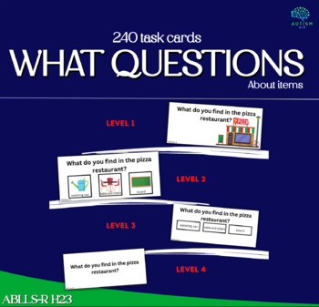 Preview of 240 What Questions Picture Cards Autism Material Speech Therapy Sped ABLLS H23