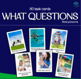 What Questions - 80 Task Cards - Real Pictures+Answers+tra
