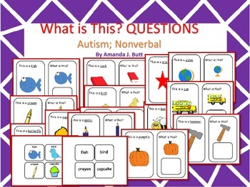 Preview of What Questions; Communication; Speech; Autism; Nonverbal; Special Education