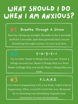 Preview of What Should I Do When I Am Anxious Poster | Mindfulness Printable | Digital