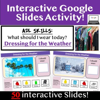 Preview of What Should I Wear Today? Dress for the Weather Google Slides Digital Activity