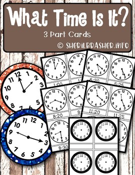 Preview of What Time Is It? | 3-Part Cards | Montessori-Inspired