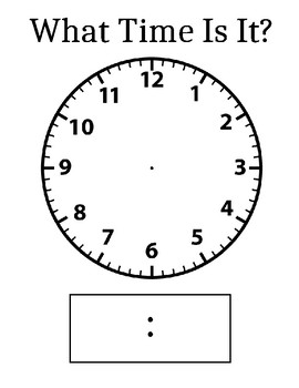 Preview of What Time Is It? - A Clock Template Great for Sheet Protectors