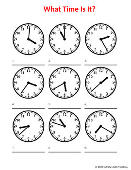 what time is it telling time to the minute worksheet tpt