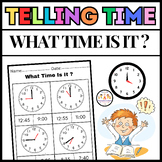 What Time is It?  Telling Time Activities Worksheets / Hou