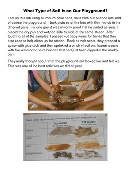 What Type of Soil Is On Our Playground by Tamara Barbour | TpT