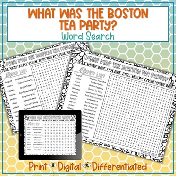 Preview of What Was the Boston Tea Party Word Search Puzzle Activity
