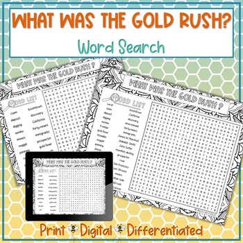 Preview of What Was the Gold Rush Word Search Puzzle Activity