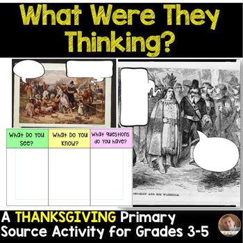 Preview of What Were They Thinking? A First Thanksgiving Primary Source Activity