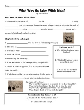 Salem Witch Trials Discussion Questions Worksheets Teaching Resources Tpt