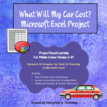 Preview of What Will My Car Cost? - A Project in Microsoft Excel | Distance Learning