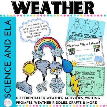 Preview of Weather Activities | Graph | Vocabulary Cards | Writing Prompts and Crafts