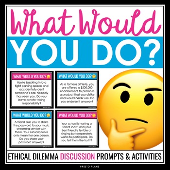 Preview of Discussion Activity - What Would You Do? Speaking Activity Prompt Cards